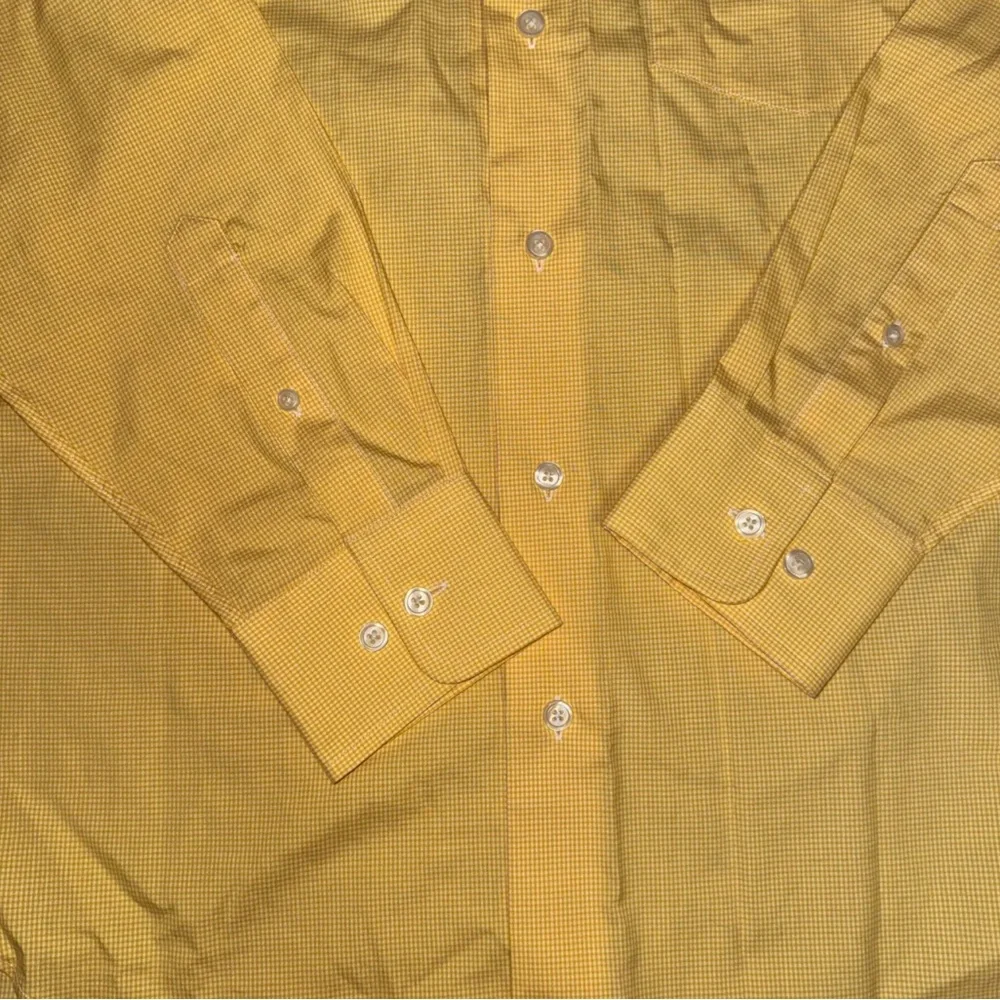 J. Crew 100s 2 Ply‎ 100% Cotton Yellow White Plaid Size Small Preppy Academia
